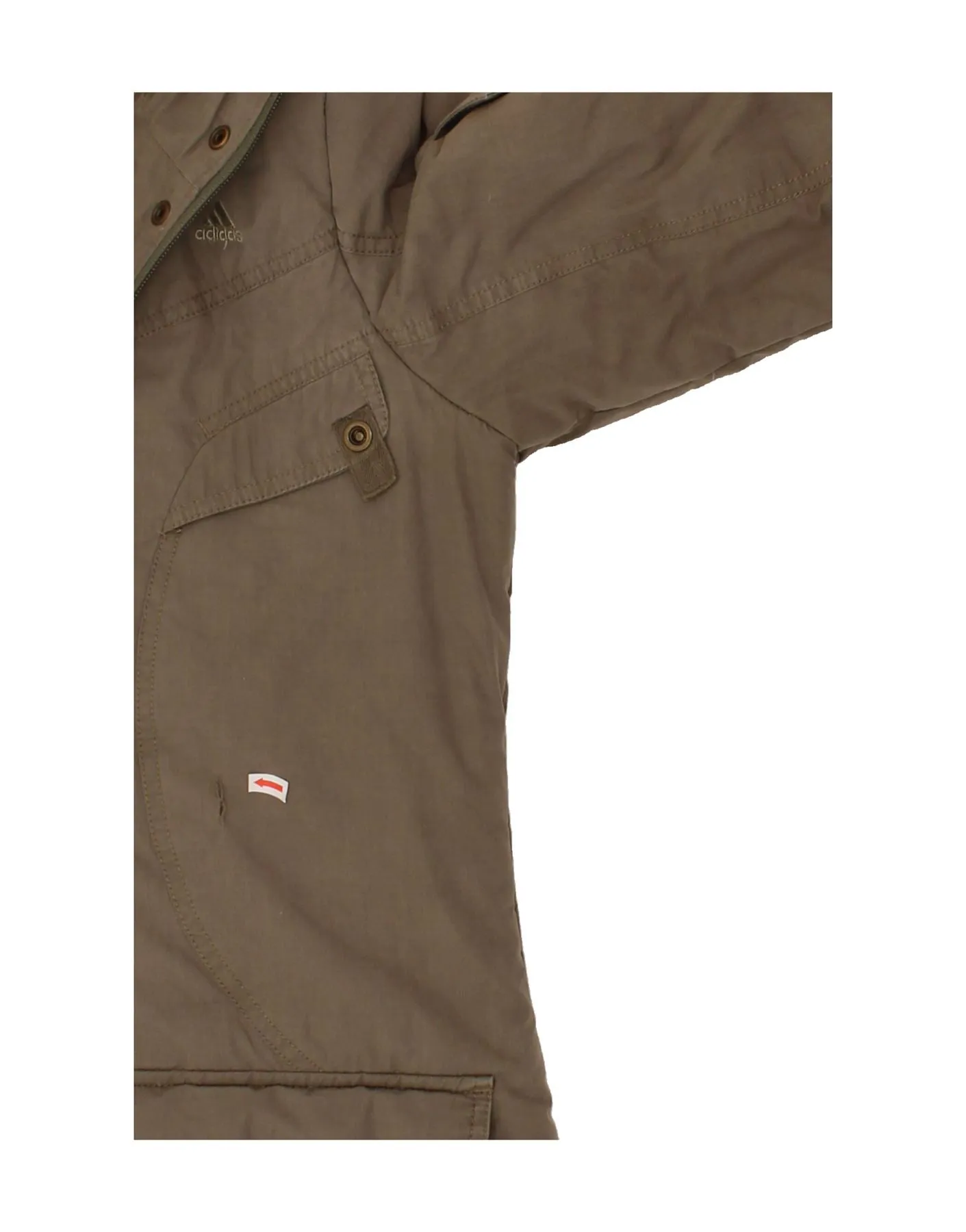 ADIDAS Womens Hooded Overcoat UK 12 Medium Grey Cotton