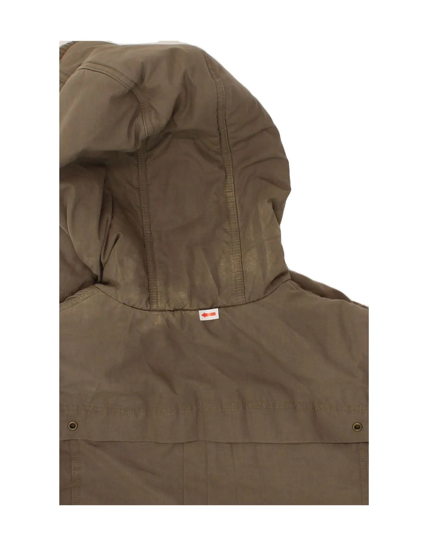 ADIDAS Womens Hooded Overcoat UK 12 Medium Grey Cotton