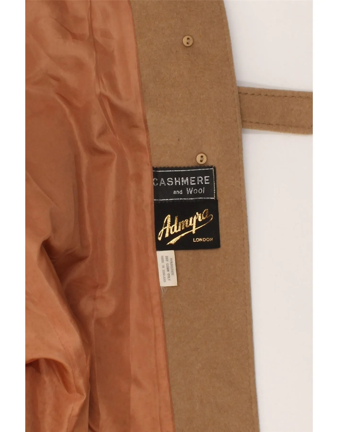 ADMYRA Womens Overcoat UK 14 Medium Beige Cashmere