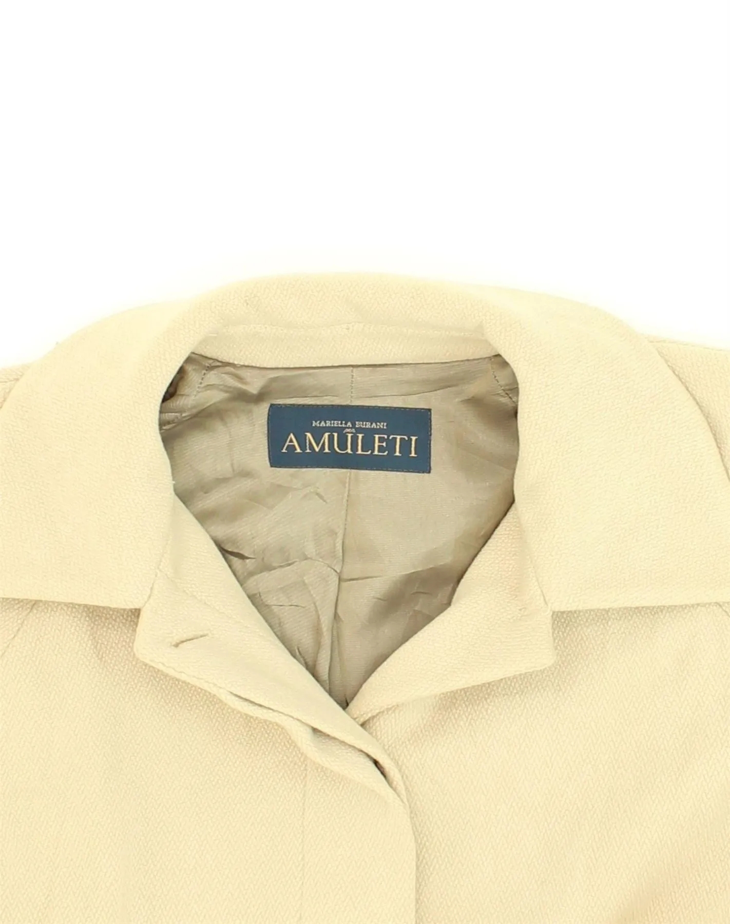 AMULETI Womens Overcoat UK 12 Medium Beige Wool