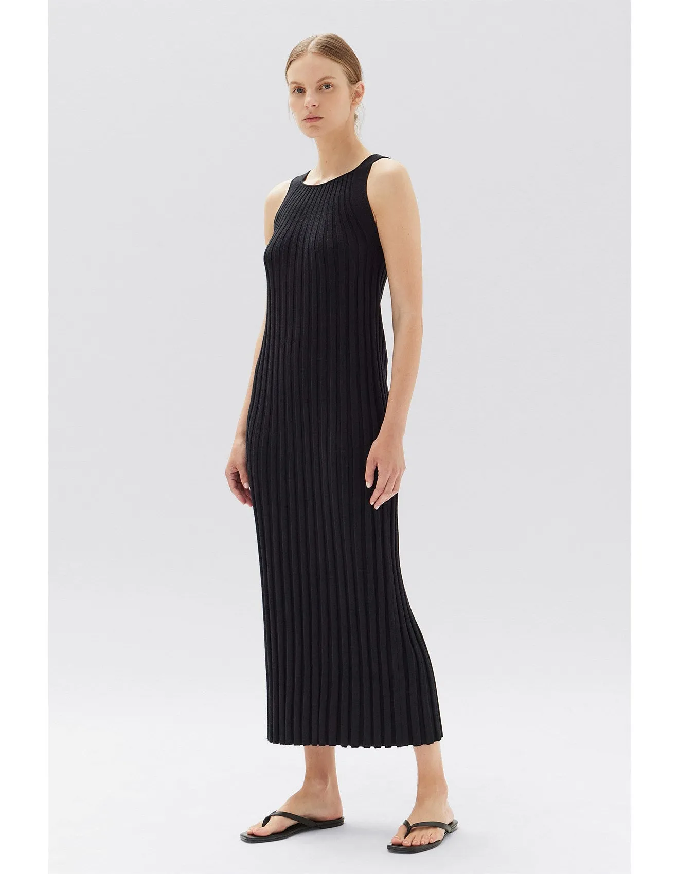 Assembly Label Samantha Knit Silk Blend Midi Dress