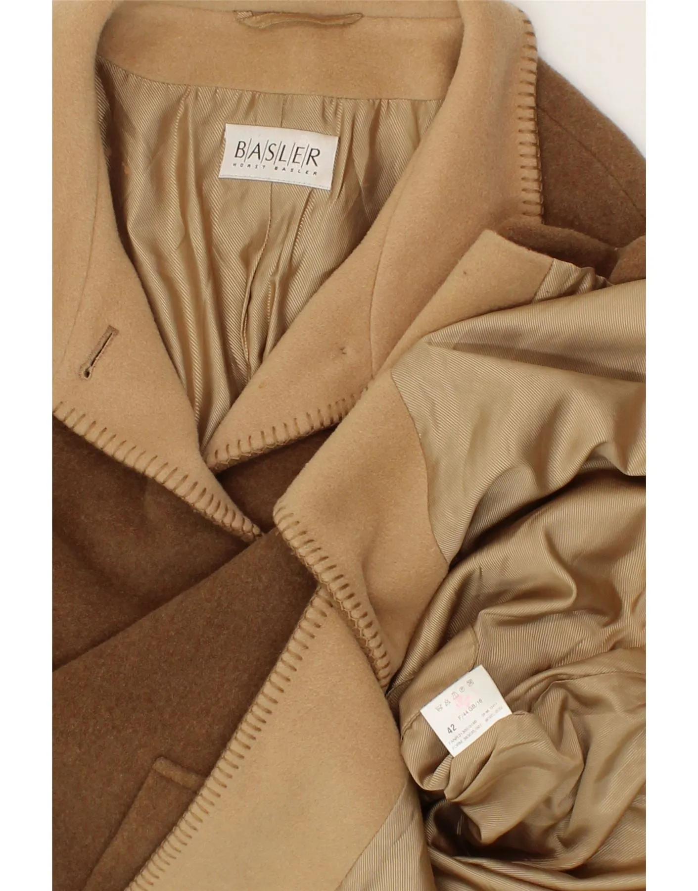 BASLER Womens Overcoat UK 16 Large Brown Wool