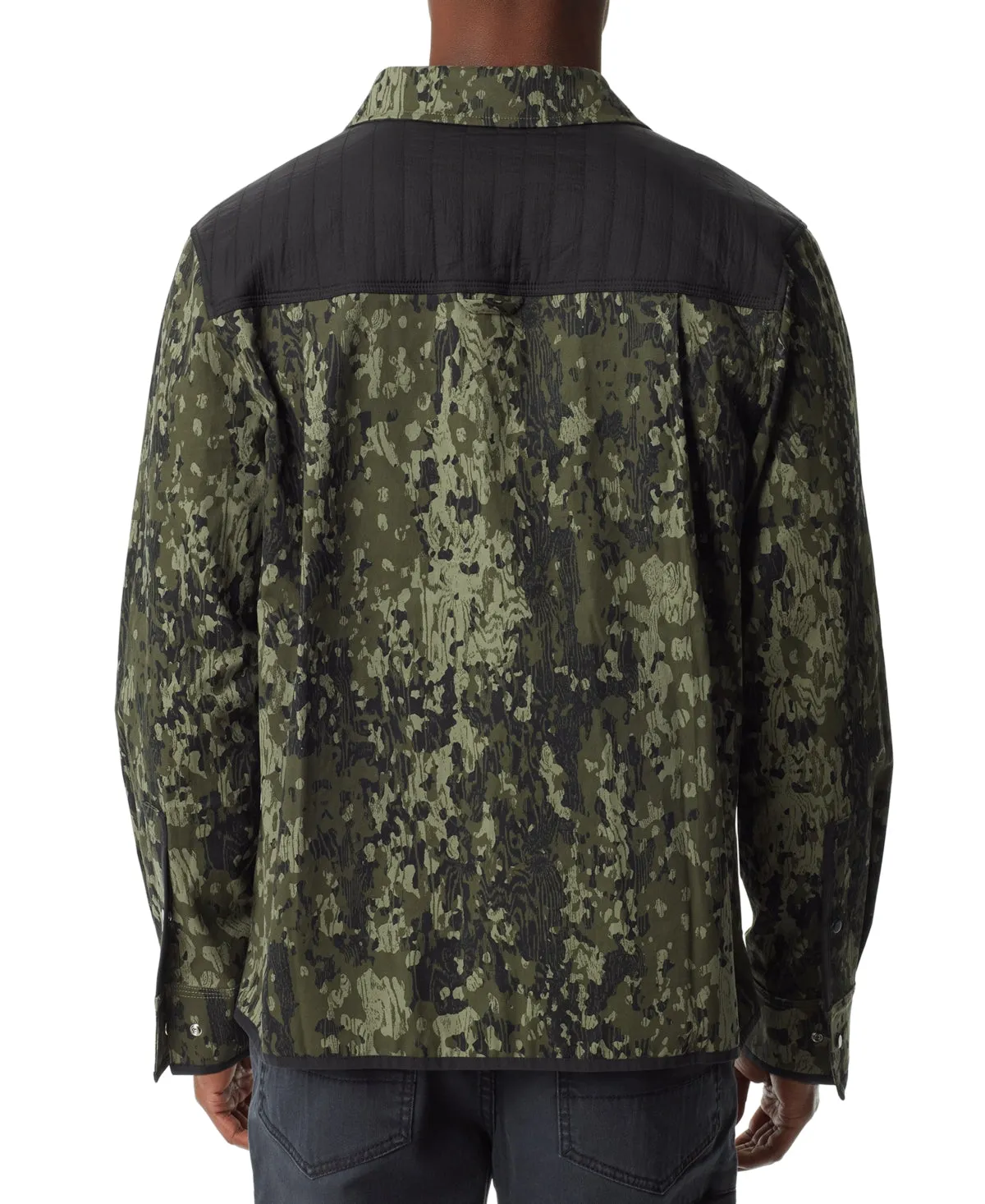 BASS OUTDOOR Mens Quilted Camo Worker Shirt Jacket Green 2XL