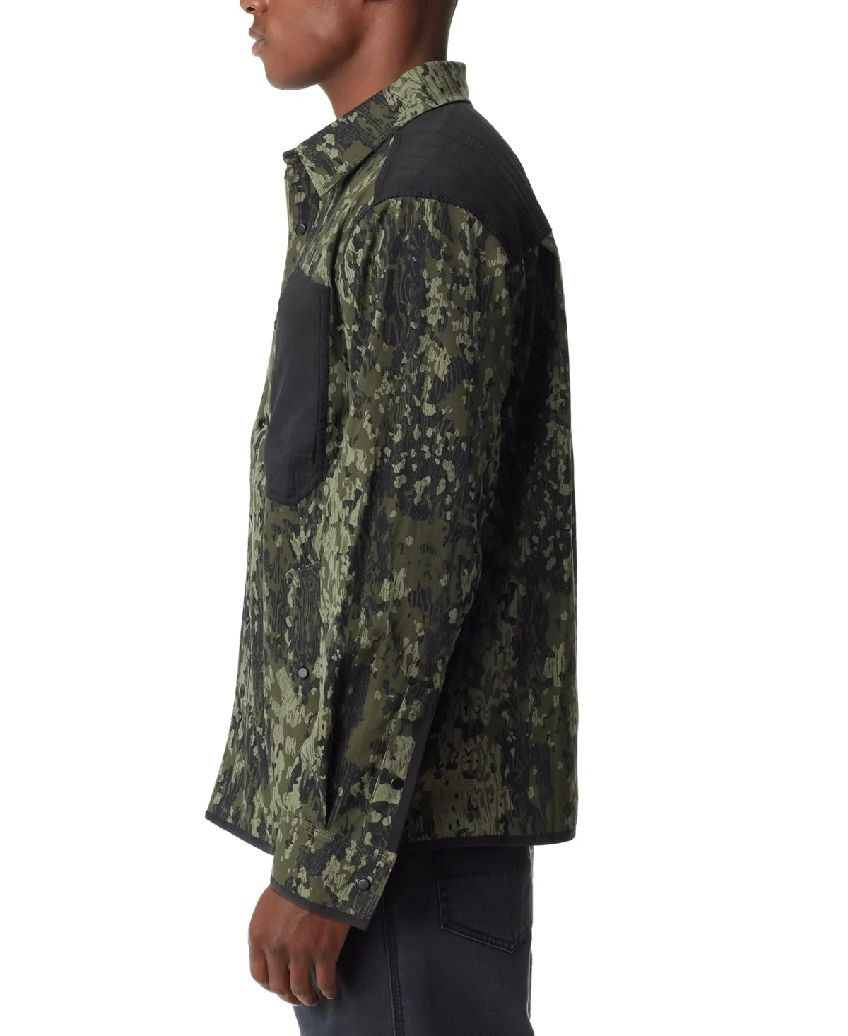 BASS OUTDOOR Mens Quilted Camo Worker Shirt Jacket Green 2XL