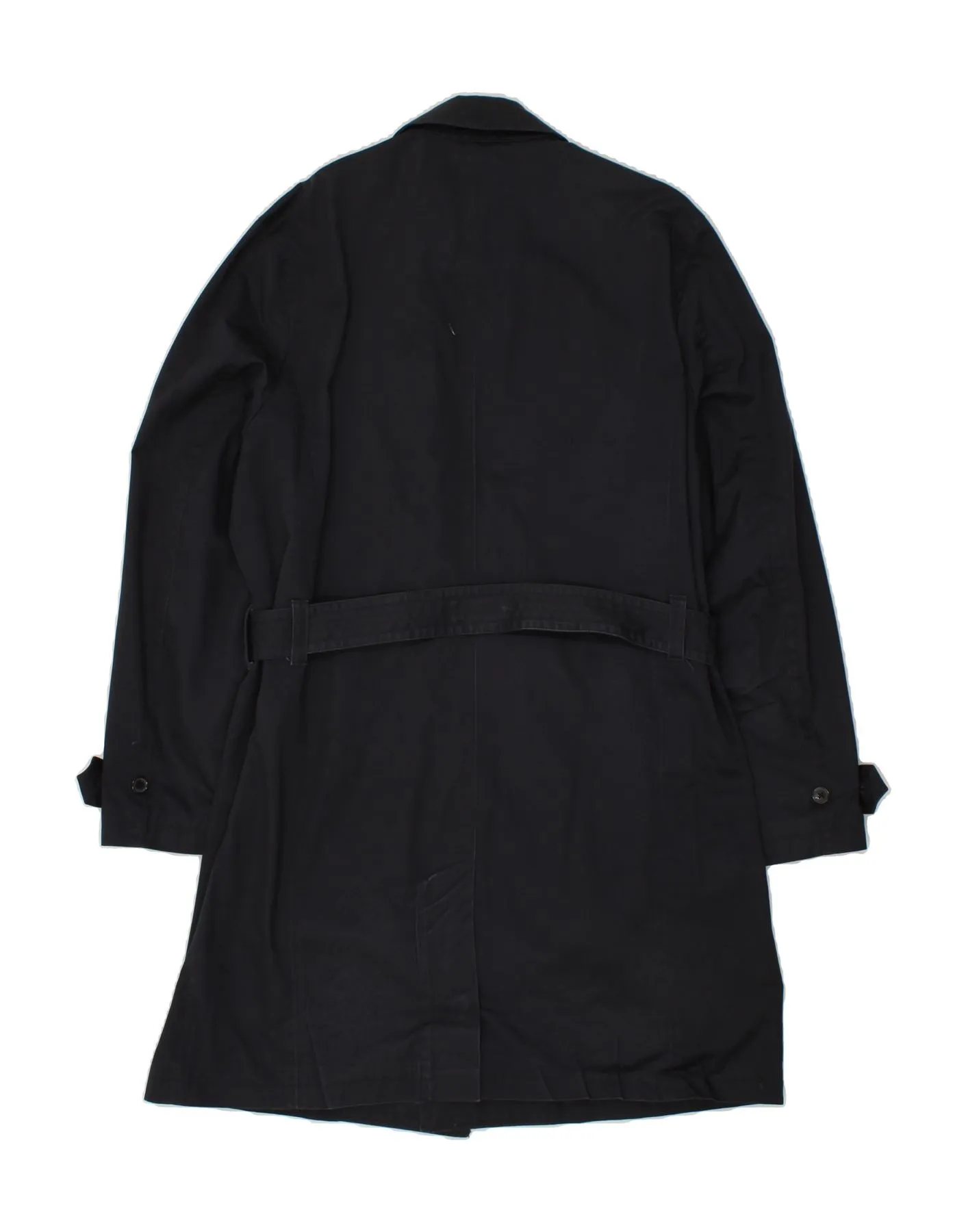 BEN SHERMAN Mens Overcoat UK 44 2XL Navy Blue Cotton