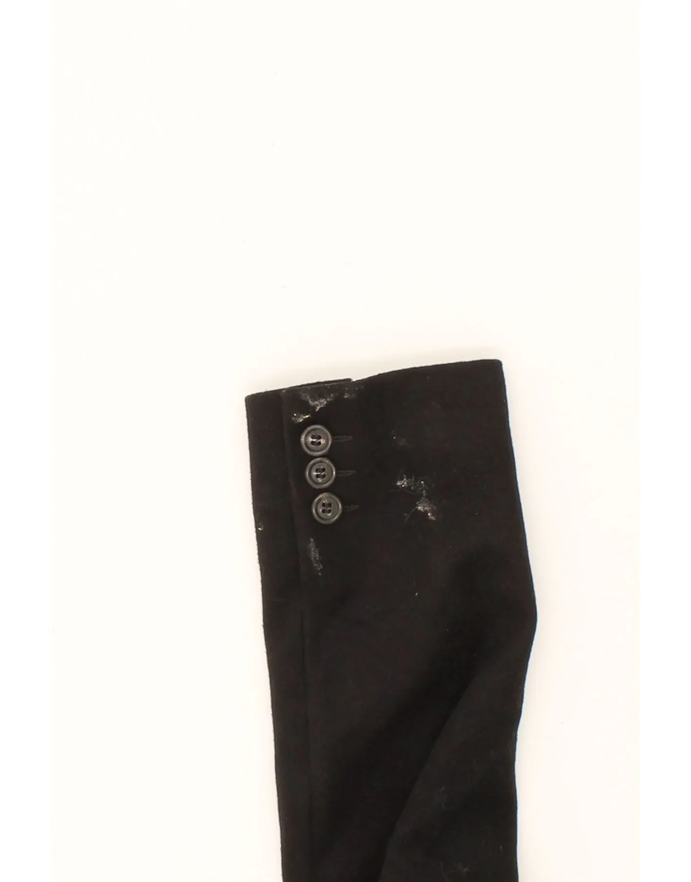 BENETTON Mens Overcoat IT 50 Large Black Wool