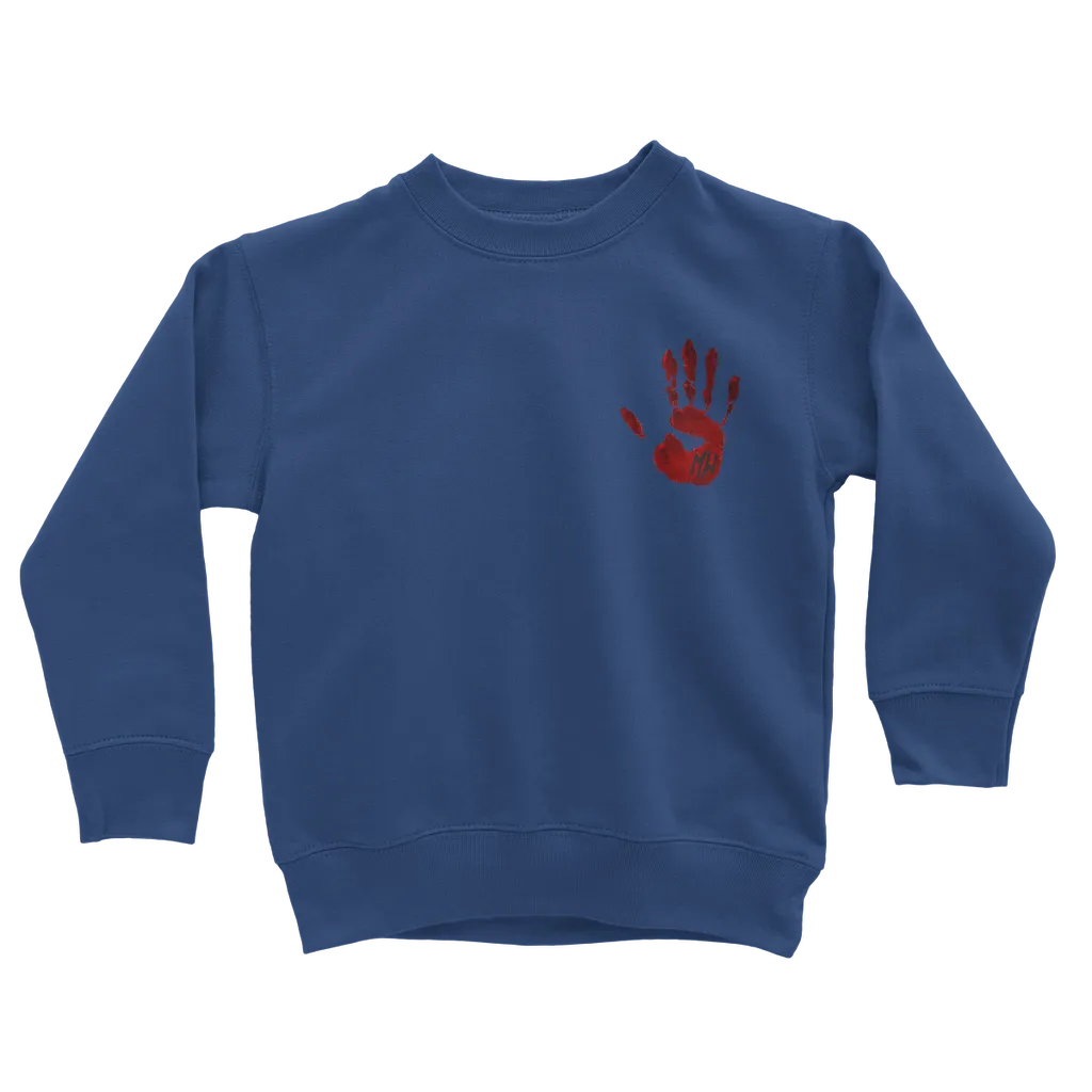 CAUGHT TINY RED HANDED Kids Sweatshirt