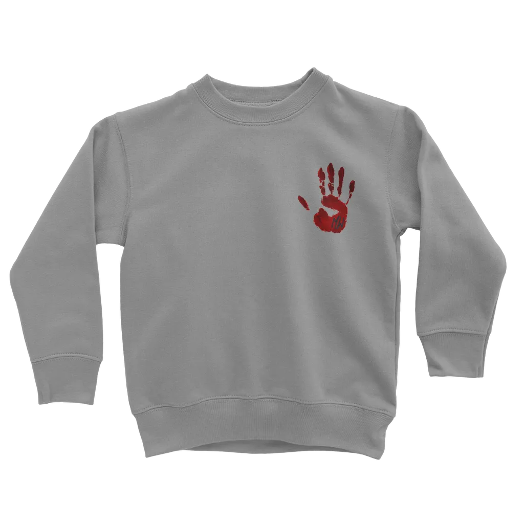 CAUGHT TINY RED HANDED Kids Sweatshirt