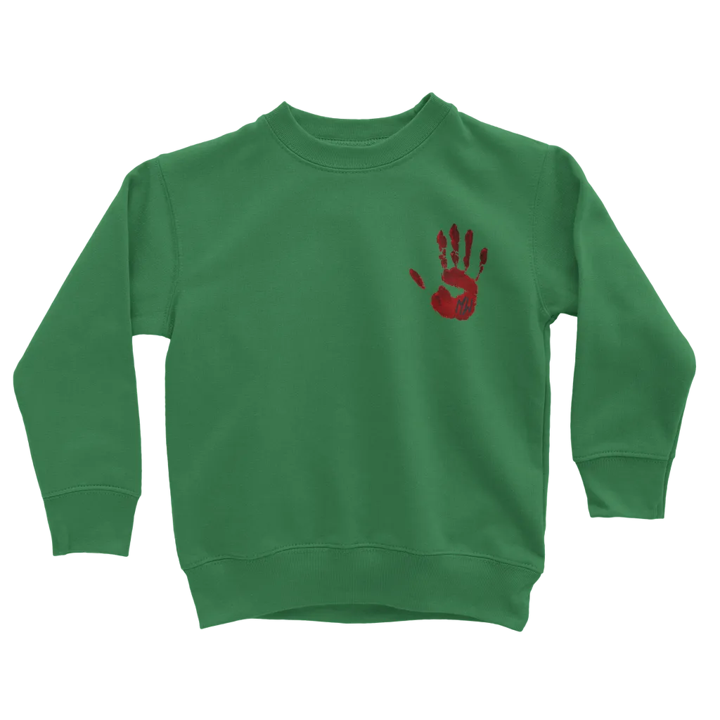 CAUGHT TINY RED HANDED Kids Sweatshirt