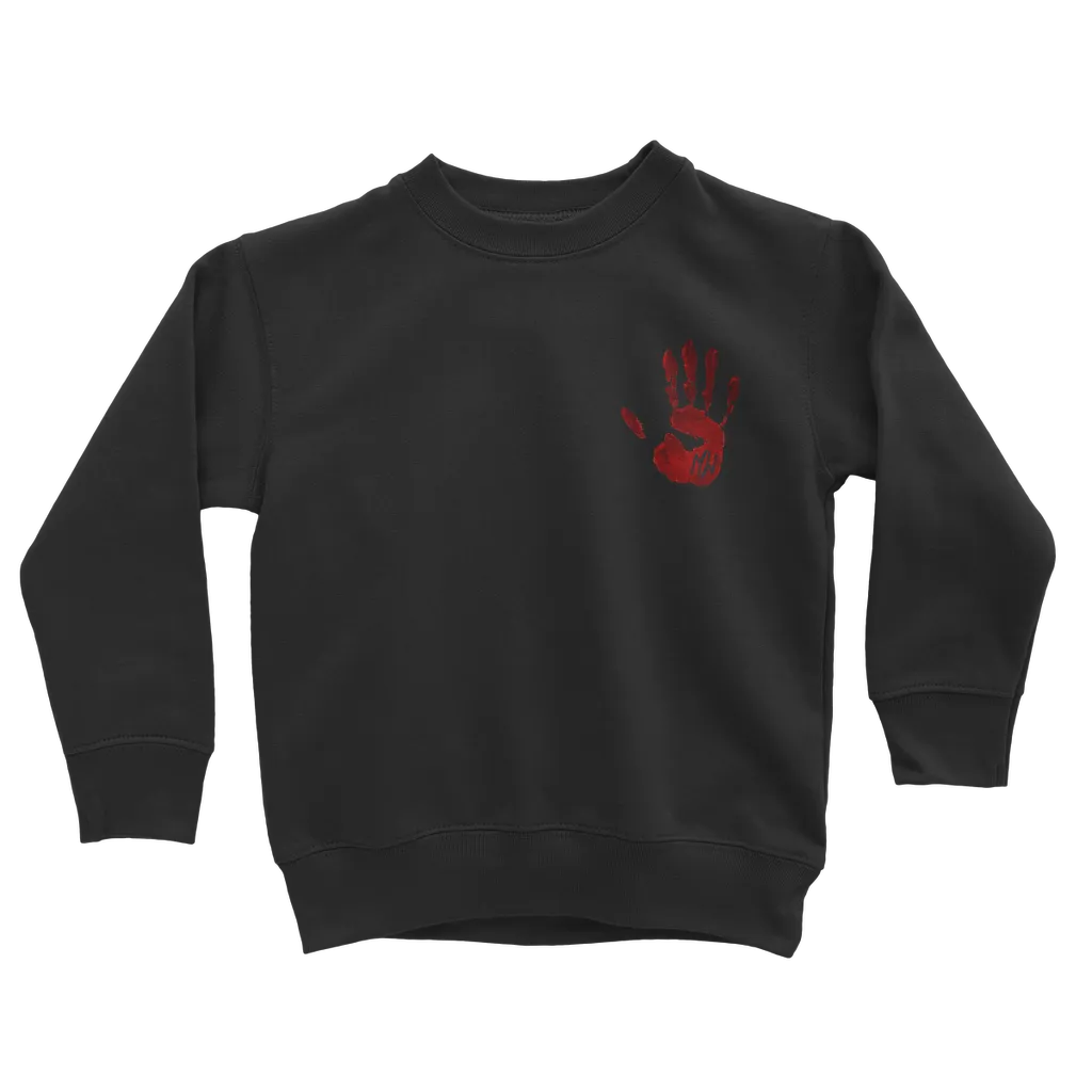 CAUGHT TINY RED HANDED Kids Sweatshirt