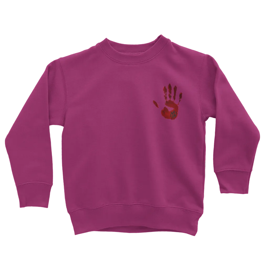 CAUGHT TINY RED HANDED Kids Sweatshirt