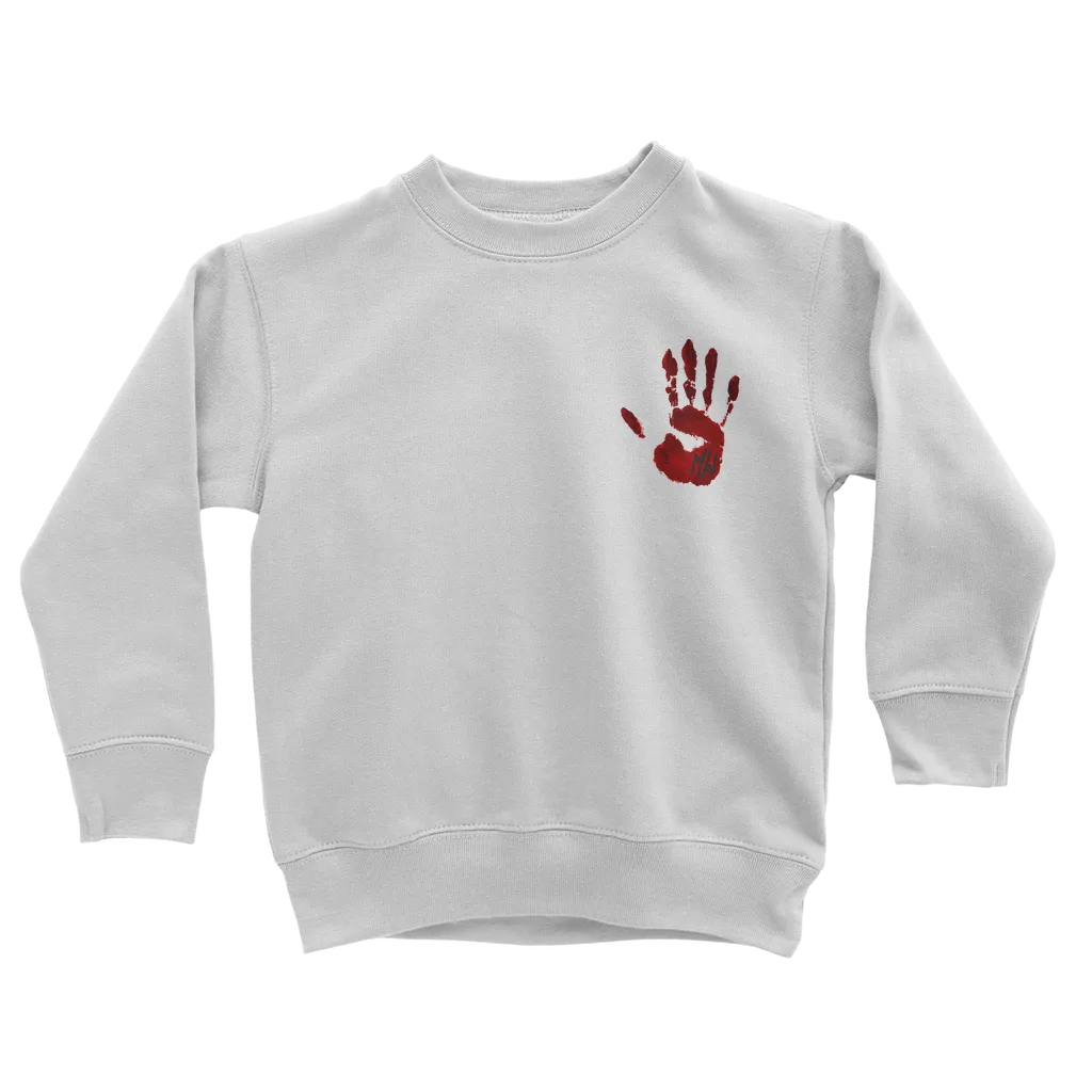 CAUGHT TINY RED HANDED Kids Sweatshirt