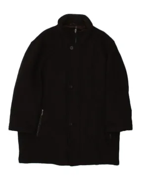 DOCKERS Mens Tall Slim Overcoat UK 46 3XL Brown Wool
