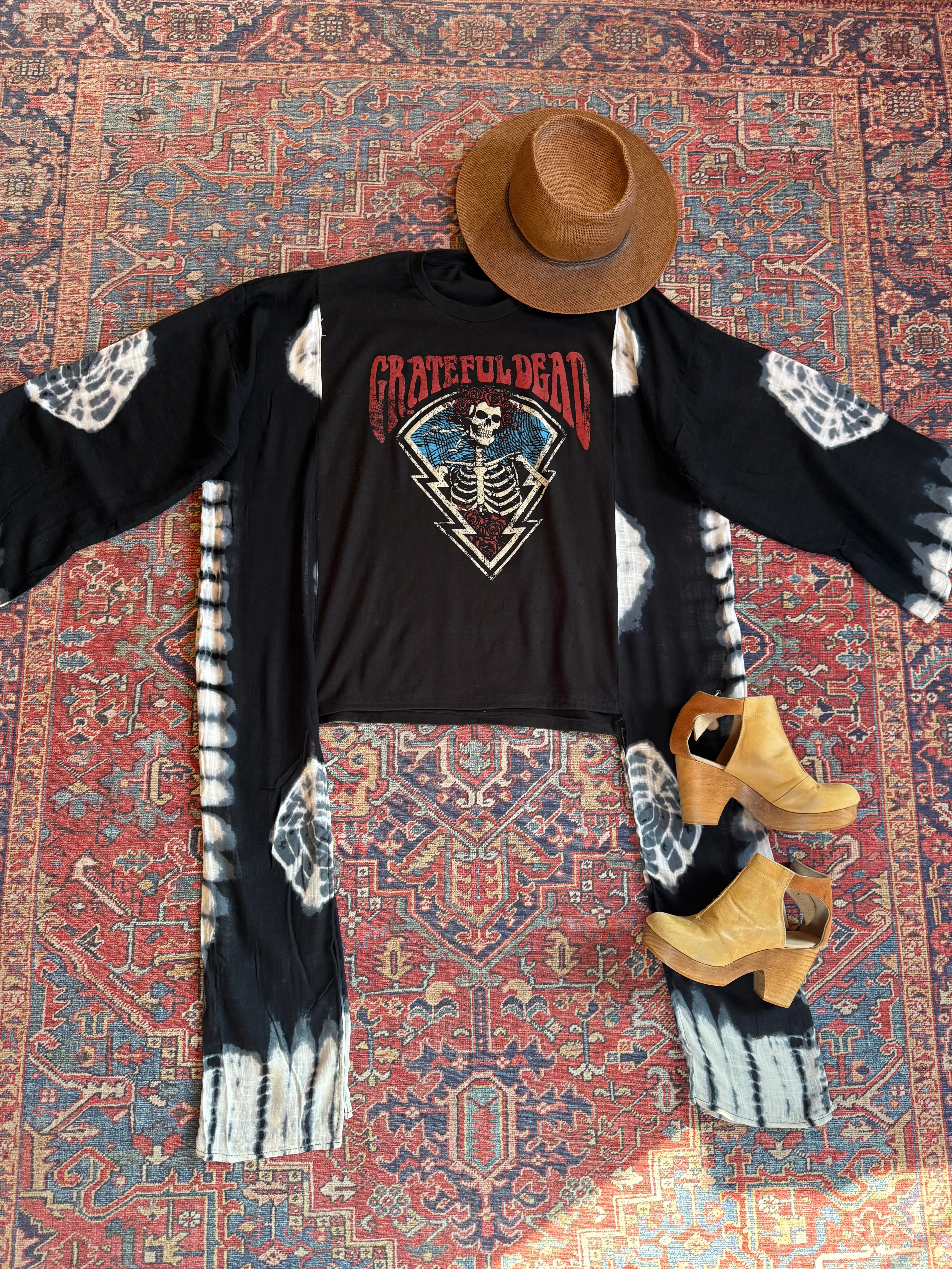 Grateful Dead Inspired Hybrid Tie Dye Hi Lo Top
