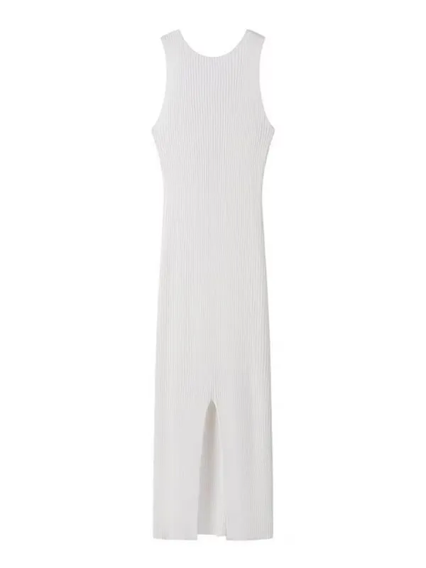 TEEK - Pinch V-neck Sleeveless Slit Dress