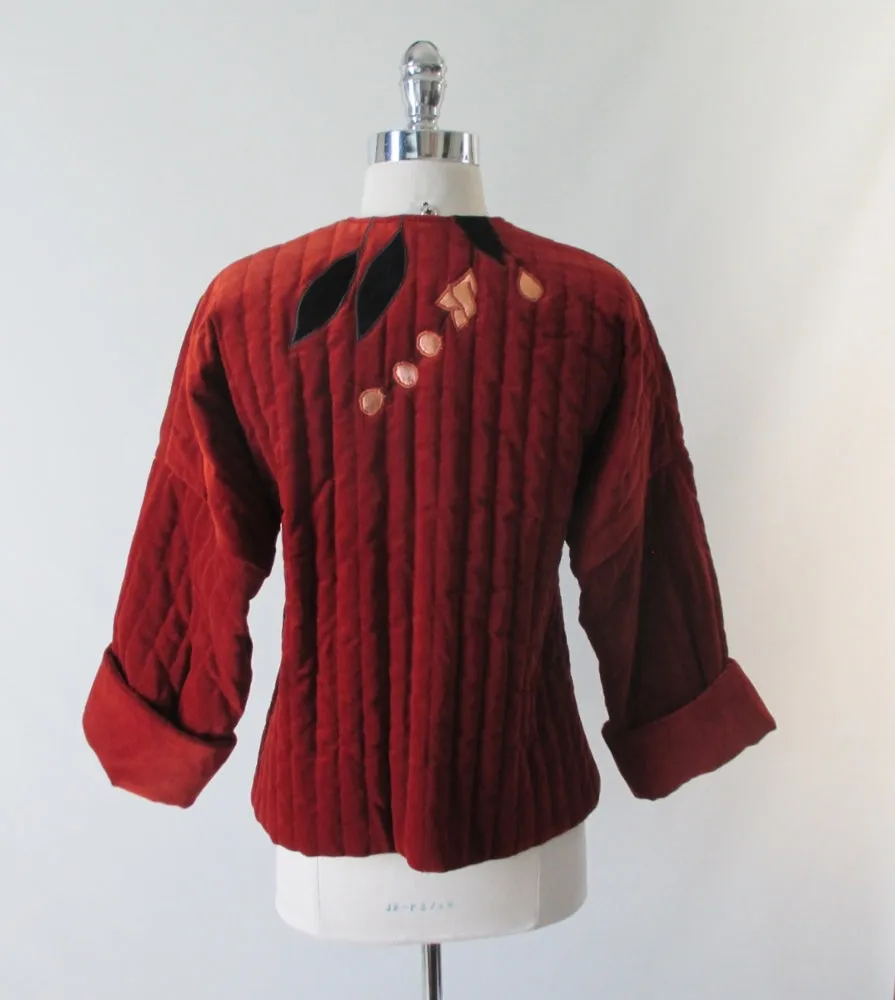 Vintage 70's Quilted Samuri Jacket / Kimono Coat M
