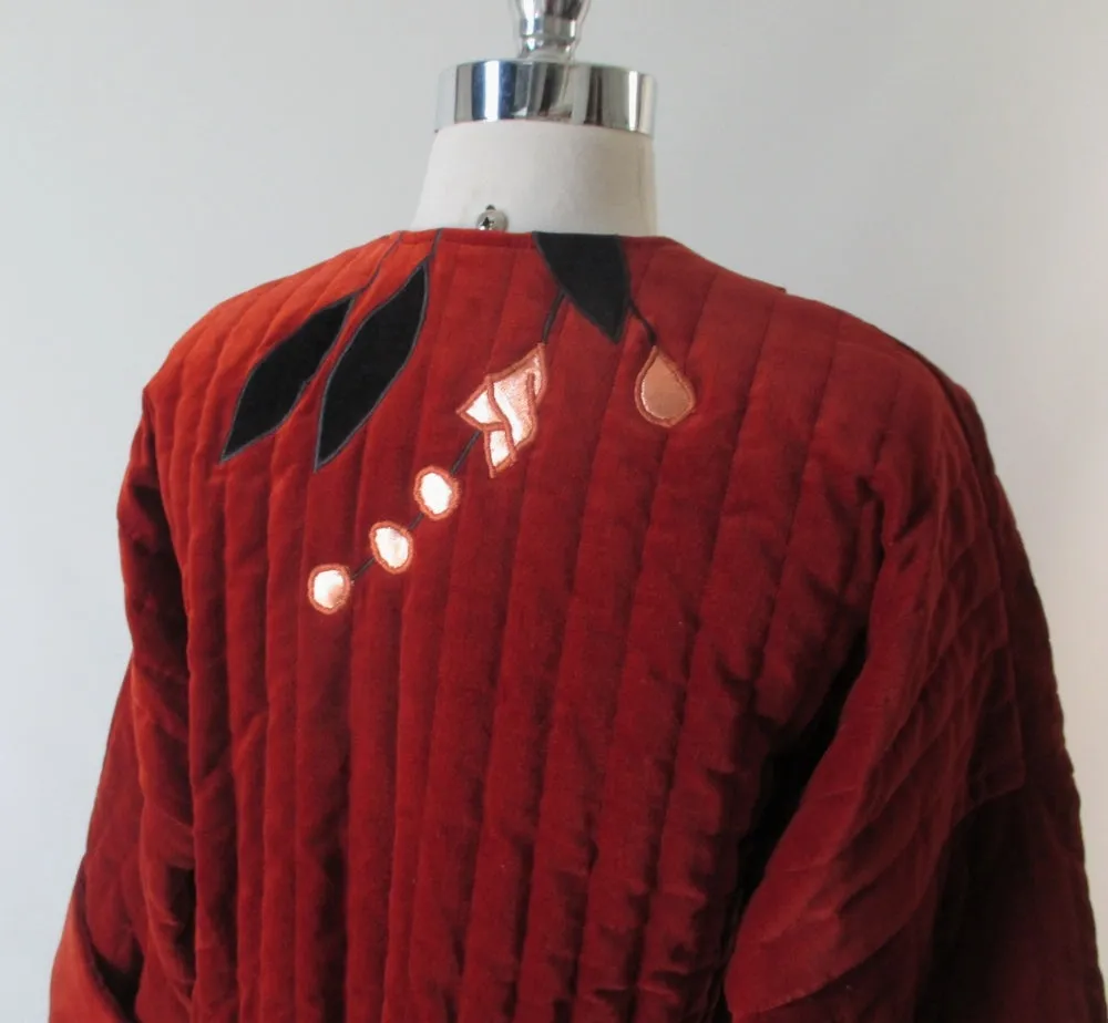 Vintage 70's Quilted Samuri Jacket / Kimono Coat M