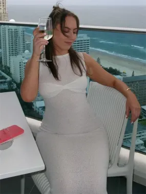 White Twist Bodycon Dress