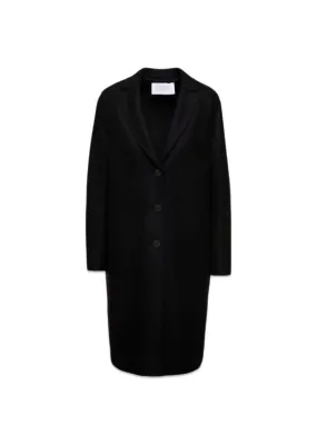 Women overcoat pressed wool - Black