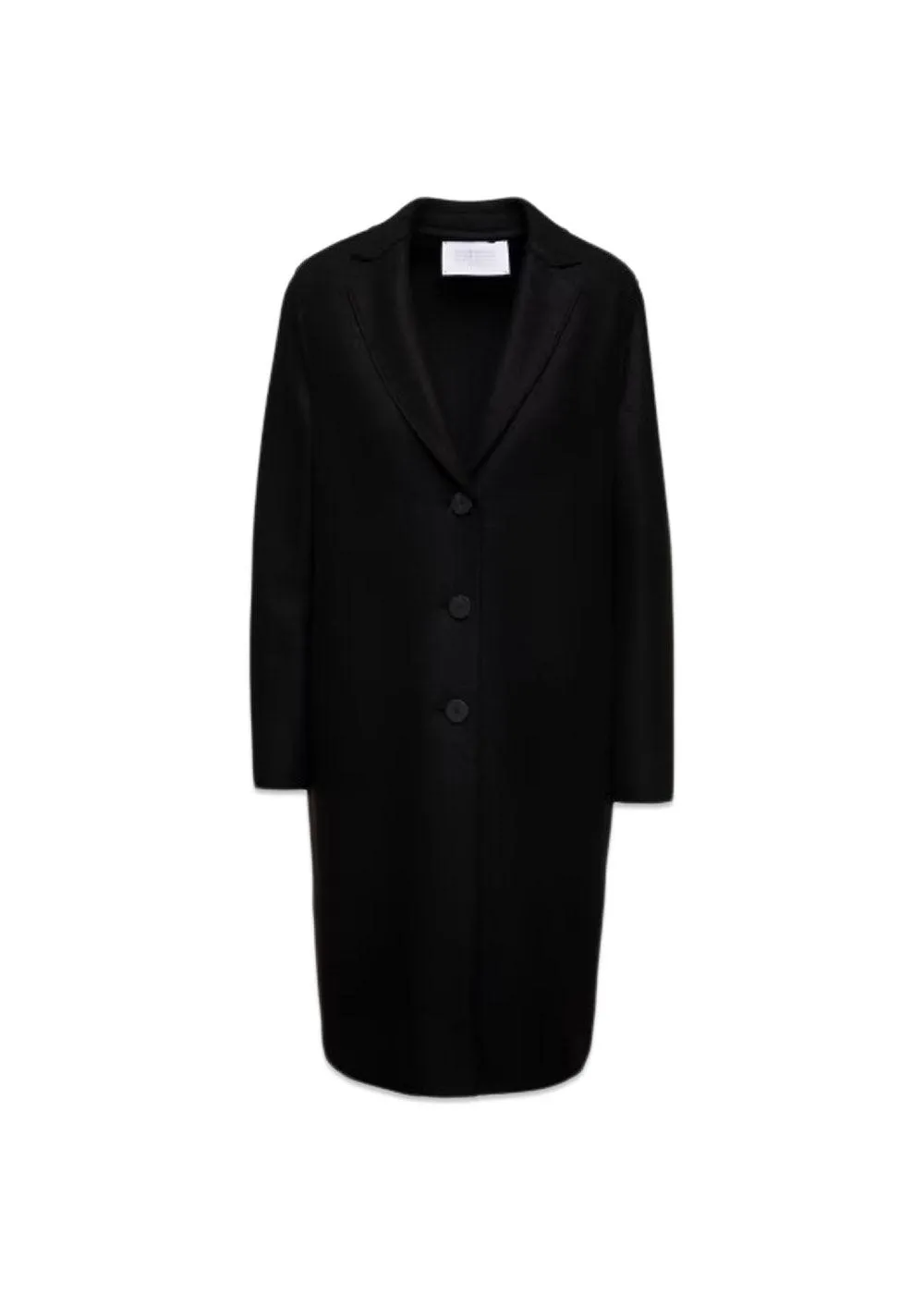 Women overcoat pressed wool - Black
