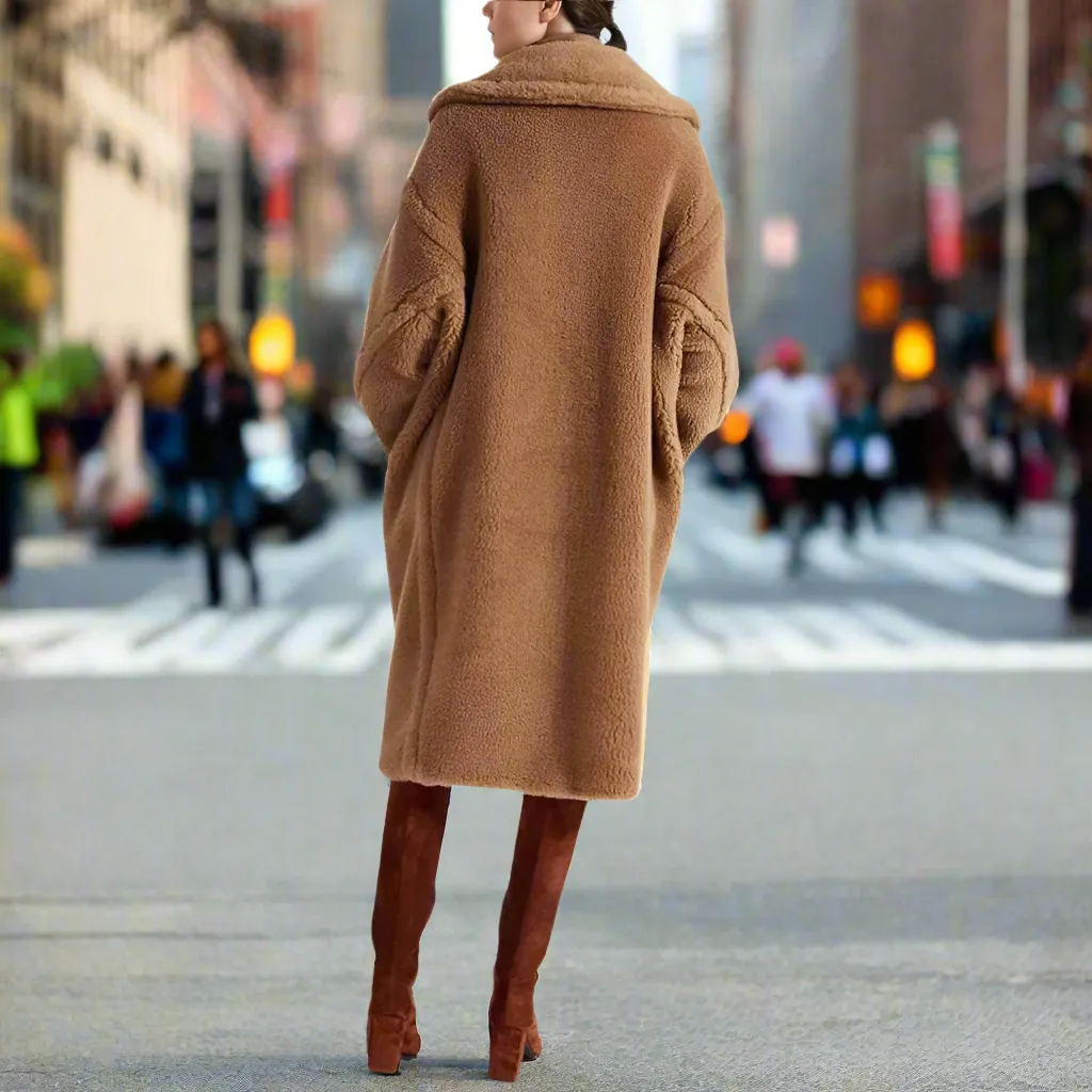 Womens Faux Fur Teddy Overcoat